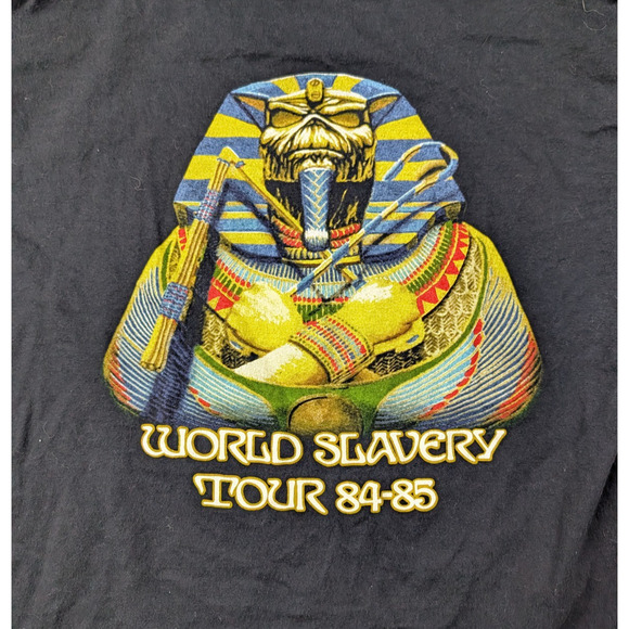 Iron Maiden Graphic Shirt Mens Medium World Slavery Tour Reprint Metal Music Y2K - Picture 2 of 7